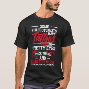 T-shirt Tatouage Joli Yeux Thigh Thigh Phlebotomiste Femme