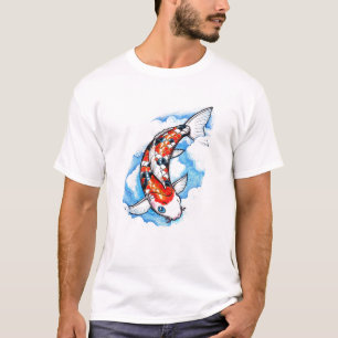 T-shirt Tatouage oriental frais de nuage de carpe de Koi