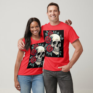 T-shirt Tatouage Rose du crâne
