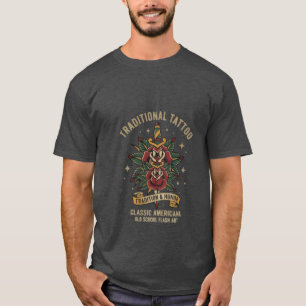 T-shirt Tatouage traditionnel de style Old School Rose Dag