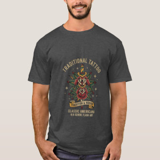 T-shirt Tatouage traditionnel de style Old School Rose Dag