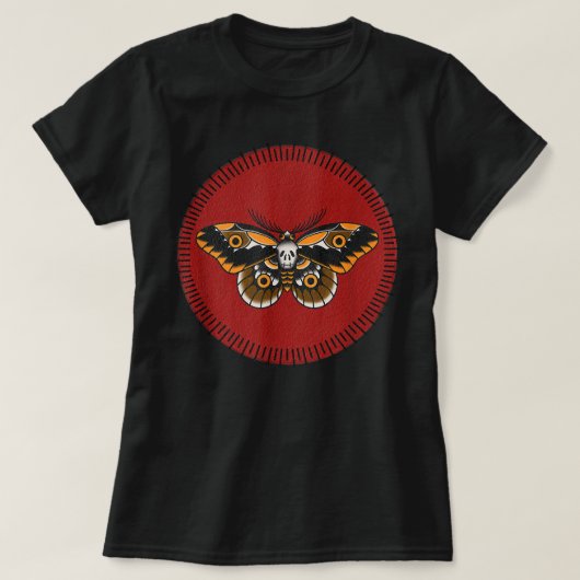 T-shirt Tatouage traditionnel Flash Tatouage Tête Moth (Design devant)