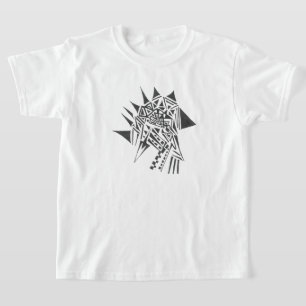 T-shirt Tatouage tribal abstrait flèche noir blanc art