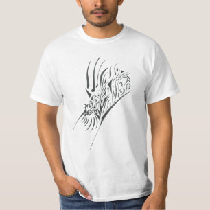 T-shirt Tatouage Tribal Abstrait Noir et Blanc Familier
