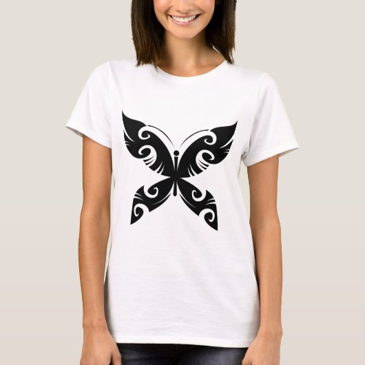 T-shirt Tatouage Tribal Papier Tatouage Gras Noir Style En (Devant)