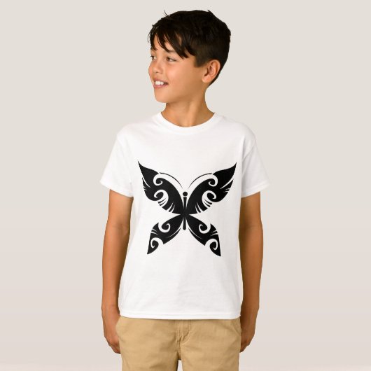 T-shirt Tatouage Tribal Papier Tatouage Gras Noir Style En (Devant entier)