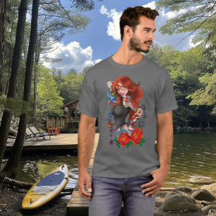 T-shirt Tatouages de femme rousse