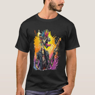 T-shirt Tatouages de girafe Rock Punk Piercings Mohawk Gui