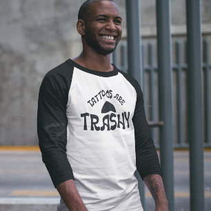 T-shirt Tatouages sont ringards 3/4 Manche Raglan Tee