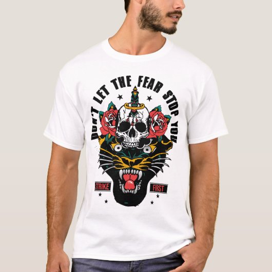 T-shirt Tattoo panthere citation old school (Devant)