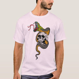 T-shirt tattoo serpent vipere crane tete de mort old schoo