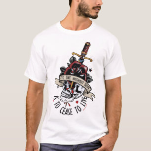 T-shirt tattoo to live without hope tete de mort skull fle