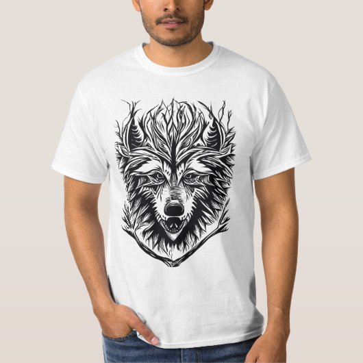 T-shirt Tattoo Wolf majestueux (Devant)