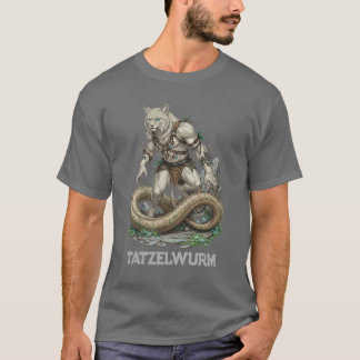 T-shirt Tatzelwurm Alpine Dragon Art - Mythic Cat Serpent