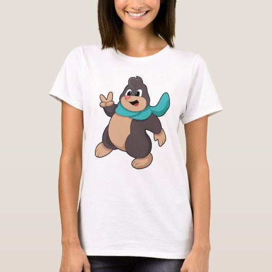 T-shirt Taupe avec écharpe (Devant)
