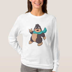 T-shirt Taupe avec écharpe