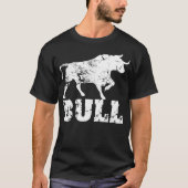 T-shirt Taureau a affligé la pièce en t (Devant)