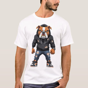 T-shirt Taureau Alpha Urbain - Mascotte de Style de Rue