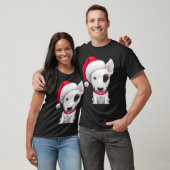 T-shirt Taureau blanc anglais avec patchs d'oeil noir (Unisexe)