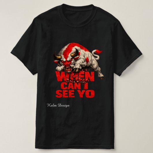 T-shirt Taureau blanc cherche un rendez-vous (Design devant)