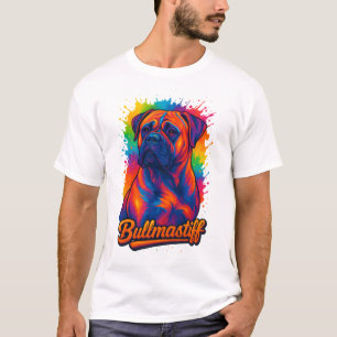 T-shirt Taureau Bold Pop Art – Chien Néon Vibrant