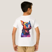 T-shirt Taureau coloré Terrier Conception Cyberpunk, (Dos entier)