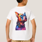 T-shirt Taureau coloré Terrier Conception Cyberpunk, (Dos)