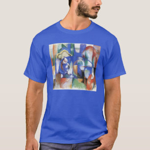 T-shirt Taureau couché par Franz Marc, Art cubiste vintage