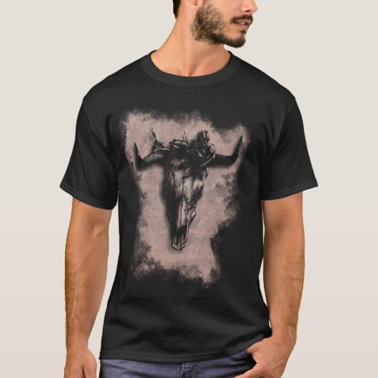T-shirt Taureau et Rose (Devant)