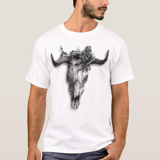 T-shirt Taureau et Rose (Devant)
