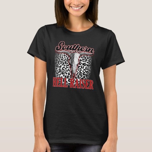 T-shirt Taureau léopard Taureau Vache rouge Caché Hell Sud (Devant)