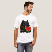 T-shirt Taureau Néon & Pastèque – Vibrations d'Été (Devant entier)