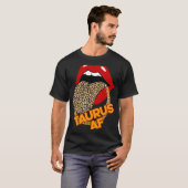 T-shirt Taurus AF Lèvres léopard Astrologie Anniversaire F (Devant entier)