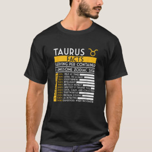 T-shirt Taurus Faits Zodiac Horoscope Drôle Astrologie Sta