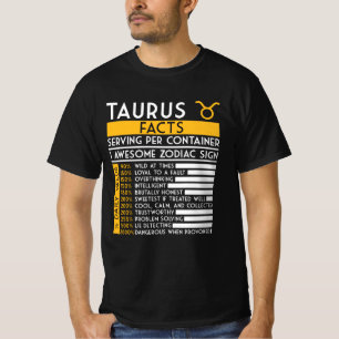 T-shirt Taurus Faits Zodiac Horoscope Drôle Astrologie Sta