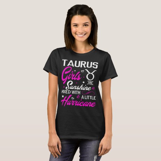 T-shirt Taurus Girl. Astrologie Zodiaque d'Aquarius (Devant entier)