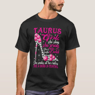 T-shirt Taurus Girl Like a Boss in Control chaussures en d
