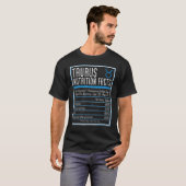 T-shirt Taurus Valeur nutritive Astrologie zodiaque Horosc (Devant entier)