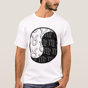 T-shirt Taurus Virgo yin yang couple zodiaque