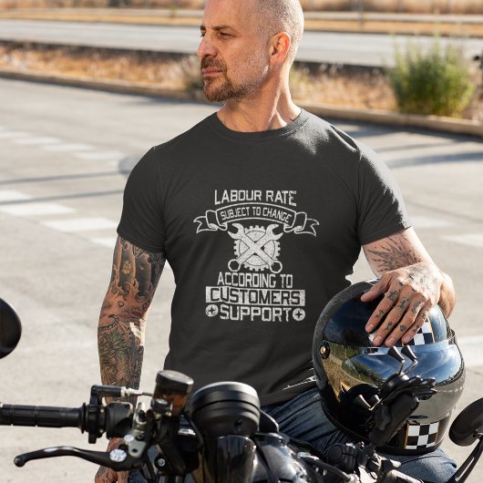 T-shirt Taux de travail Mécanique Funny Noir