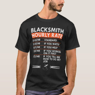 T-shirt Taux horaire Blacksmith Taux horaire Blacksmithing