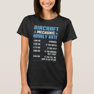 T-shirt Taux horaire de mécanicien d'avion - Avion Avion M