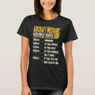 T-shirt Taux horaire de mécanicien d'avion Technicien d'aé