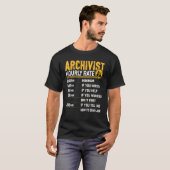 T-shirt Taux horaire des archivistes - Funny Bibliothécair (Devant entier)