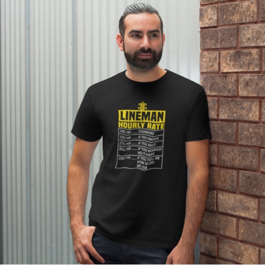 T-shirt Taux horaire drôle de Lineman