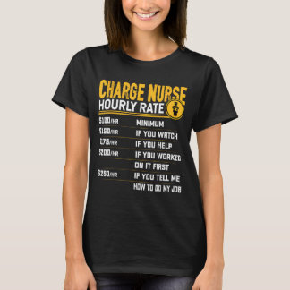 T-shirt Taux horaire drôle d'infirmière responsable - Infi