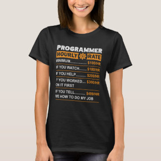 T-shirt Taux horaire du programmeur Taux de travail Sarcas