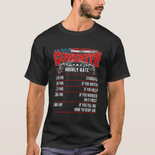 T-shirt Taux horaire Gunsmith USA Flag Gunsmithing Gun Rep