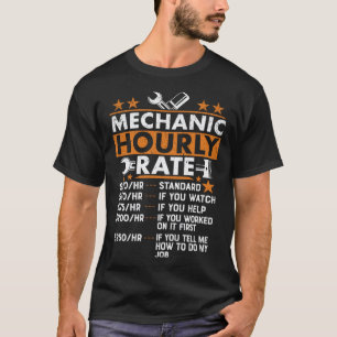 T-shirt Taux horaire mécanicien automobile Mécanicien