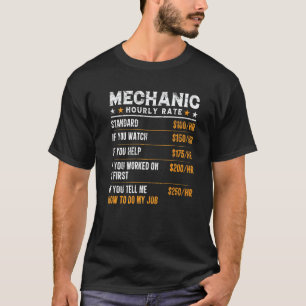 T-shirt Taux horaire mécanicien de garage Mécanicien ouvri